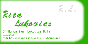 rita lukovics business card